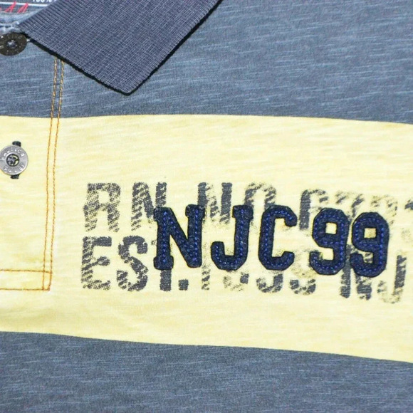 VTG Nautica Jeans Co NJC99 Spell Out Gray Yellow - Picture 2 of 4